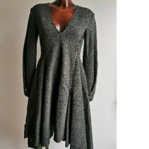 €1099 MAXMARA WOOL LONG SLEEVE ASSYMETRIC DRESS XS